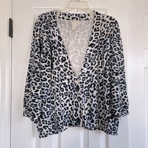 Chico’s cheetah print cardigan